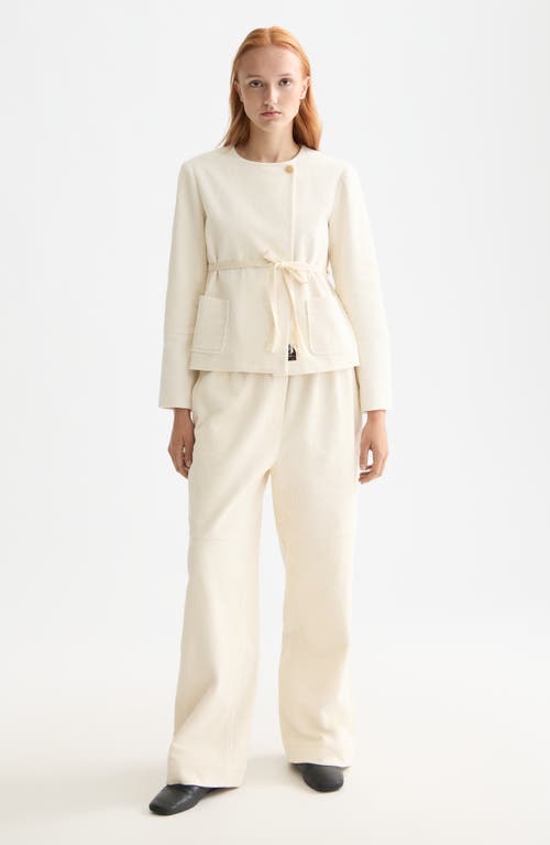 Scotch & Soda Relaxed Collarless Jacket In White