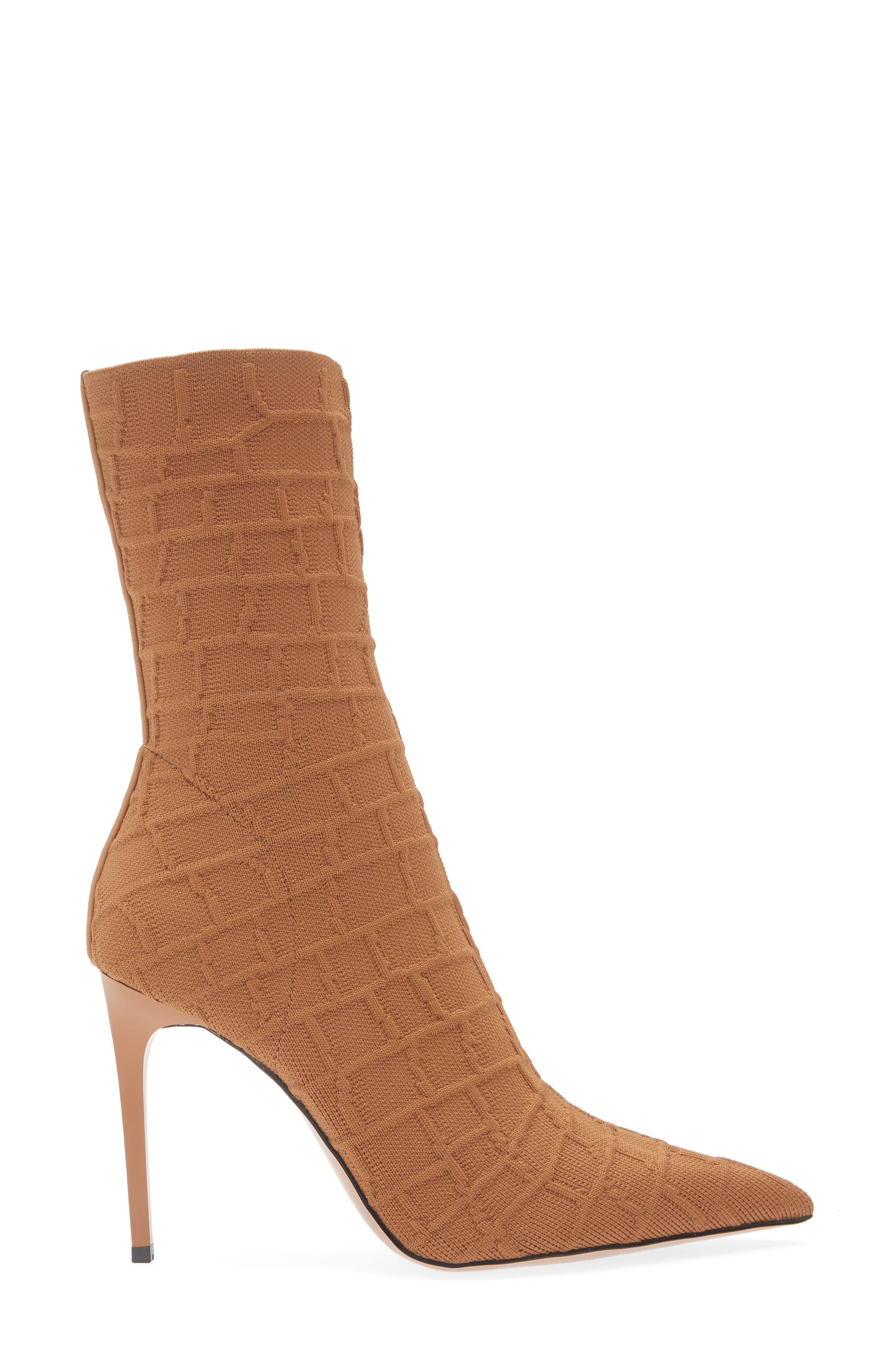 Steve Madden Midnite Knit Stiletto Bootie, Alternate, color, Tan Croc