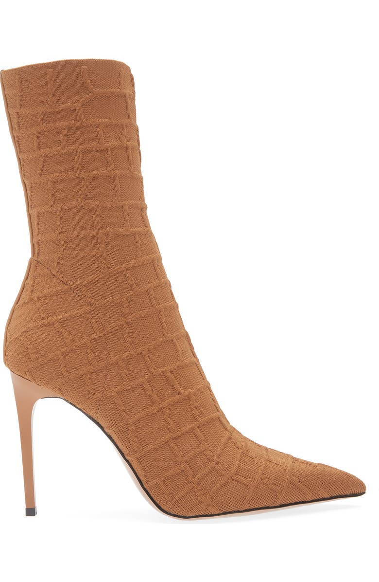 Steve Madden Midnite Knit Stiletto Bootie, Alternate, color, Tan Croc