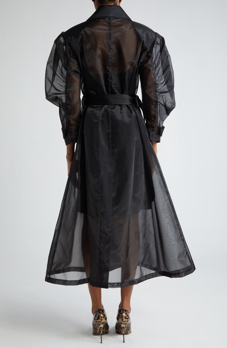 Dolce&Gabbana Puff Sleeve Sheer Trench Coat, Alternate, color,