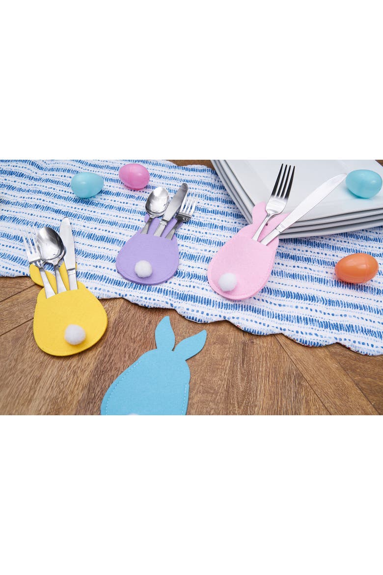 Easter Bunny Felt Utensil Sleeves, Alternate, color, Yellow