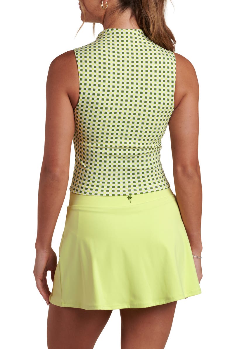 La Blanca Checkpoint Sleeveless Half Zip Golf Top, Alternate, color, Lime