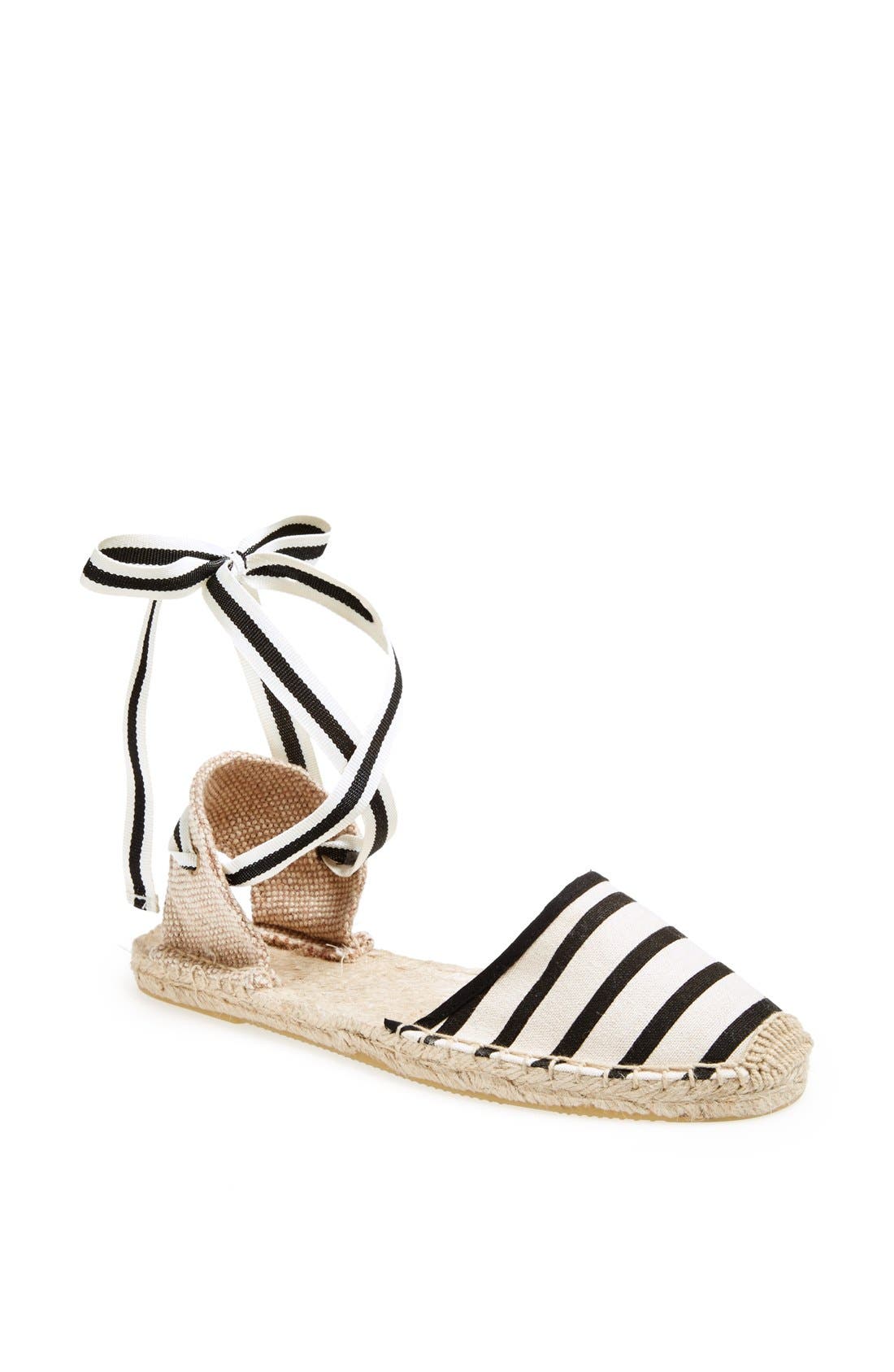 Lace-Up Espadrille Sandal, Main, color, NATURAL/ BLACK
