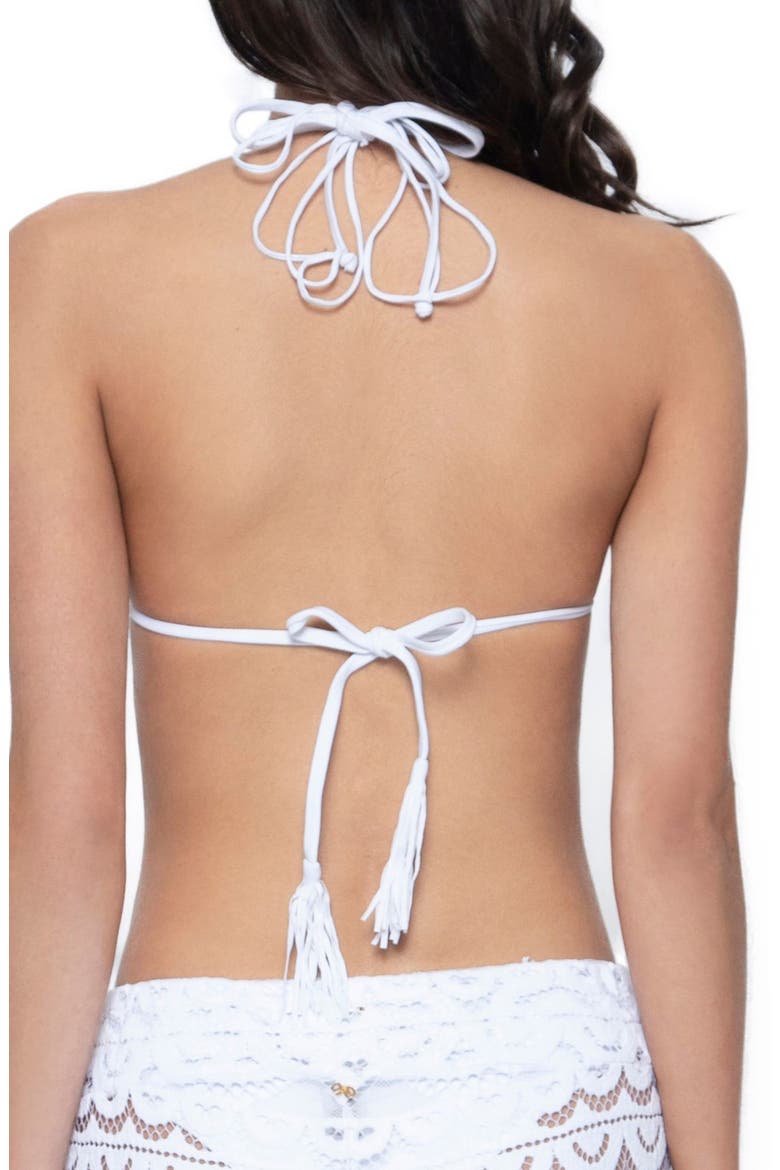 Isla Macramé Triangle Bikini Top, Alternate, color, WATER LILY