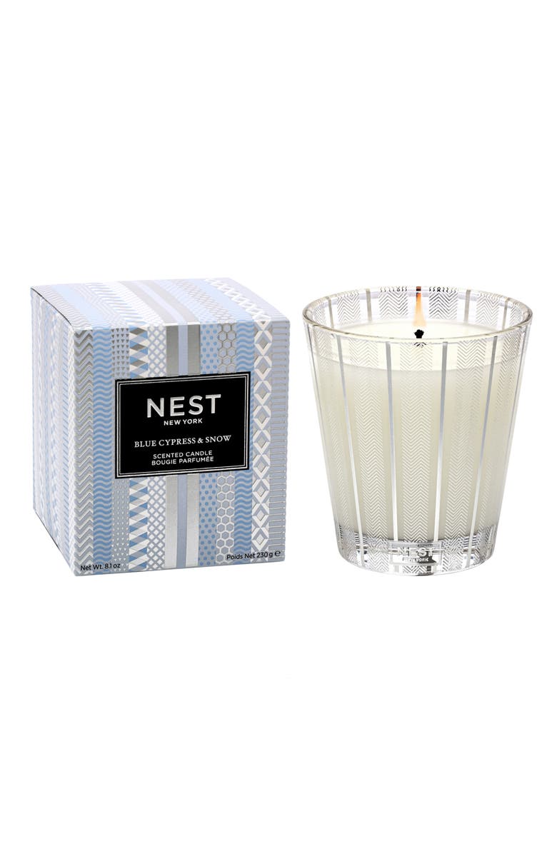 NEST New York Blue Cypress & Snow Scented Classic Candle, Main, color, 