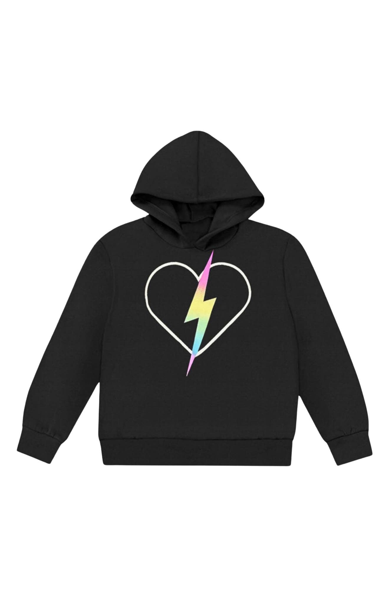 Pixielane Kids' Graphic Hoodie In Black Good Vibes Multi
