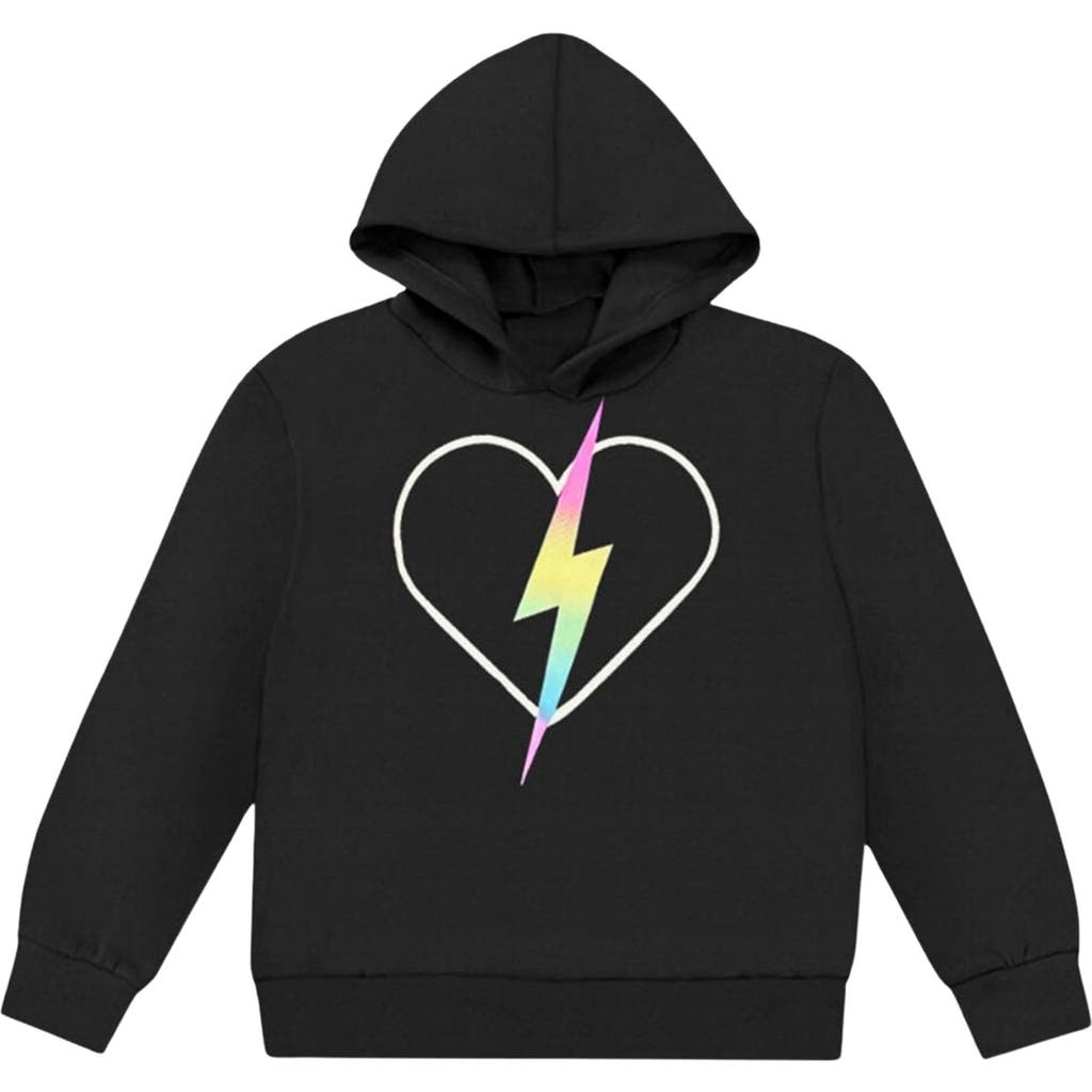 Pixielane Kids' Graphic Hoodie In Black Good Vibes Multi