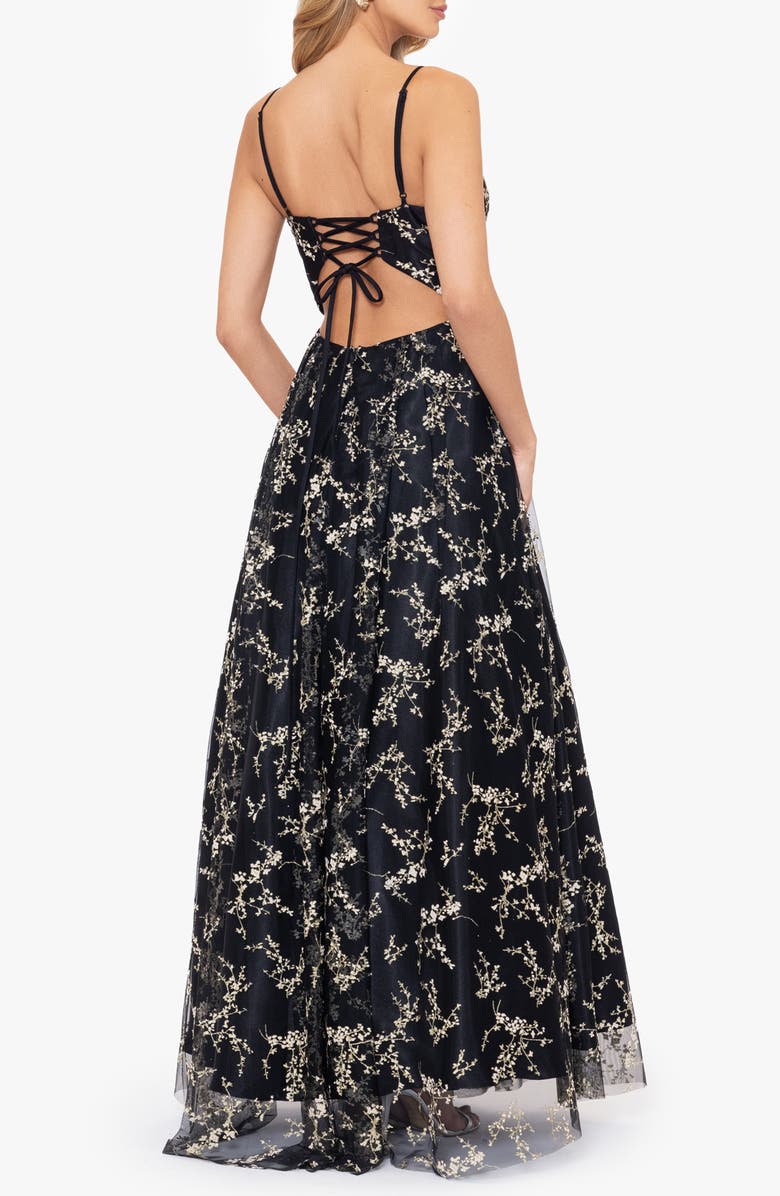 Blondie Nites Floral Embroidery A-Line Dress, Alternate, color, 