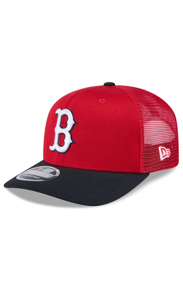 New Era Men's New Era Red/Navy Boston Red Sox 2025 Spring Training 9SEVENTY Stretch-Snap Trucker Hat, Main, color,
