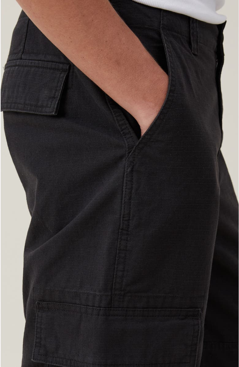 Cotton On Men's Baggy Cargo Pant, Alternate, color, Black Ripstop