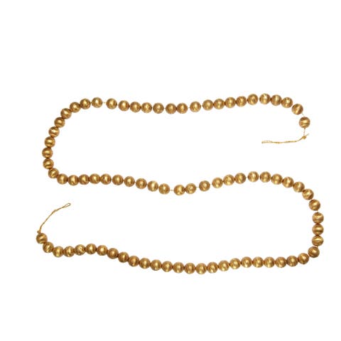 Handmade Embossed Metal Ball Garland, Gold Finish