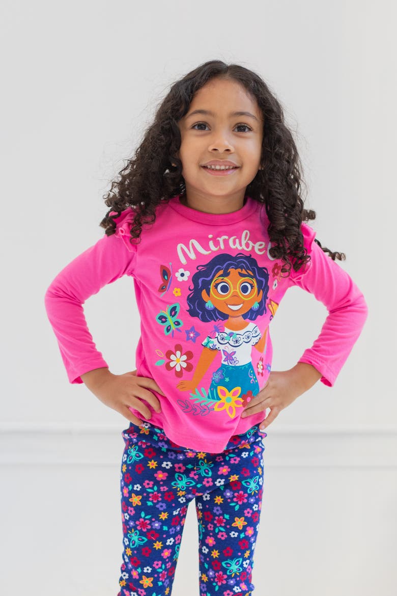 Encanto Mirabel 2-Piece Long Sleeve Tee and Leggings Set, Alternate, color, Mirabel Pink Navy