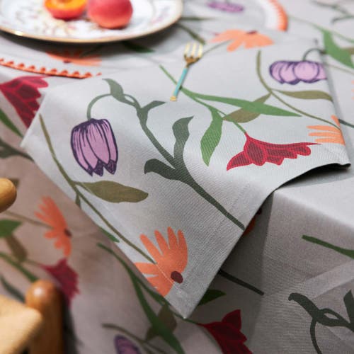 Sophie Williamson Design Picnic On The Meadow Set-of-six Cotton Napkins In Gray