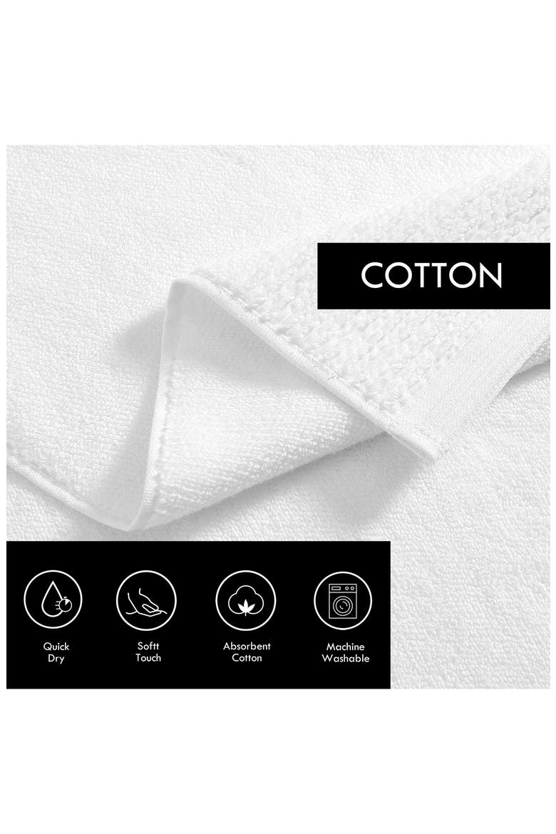 Sculpted Pleat 6-Piece Bath Towel, Hand Towel & Washcloth Set, Alternate, color, WHITE