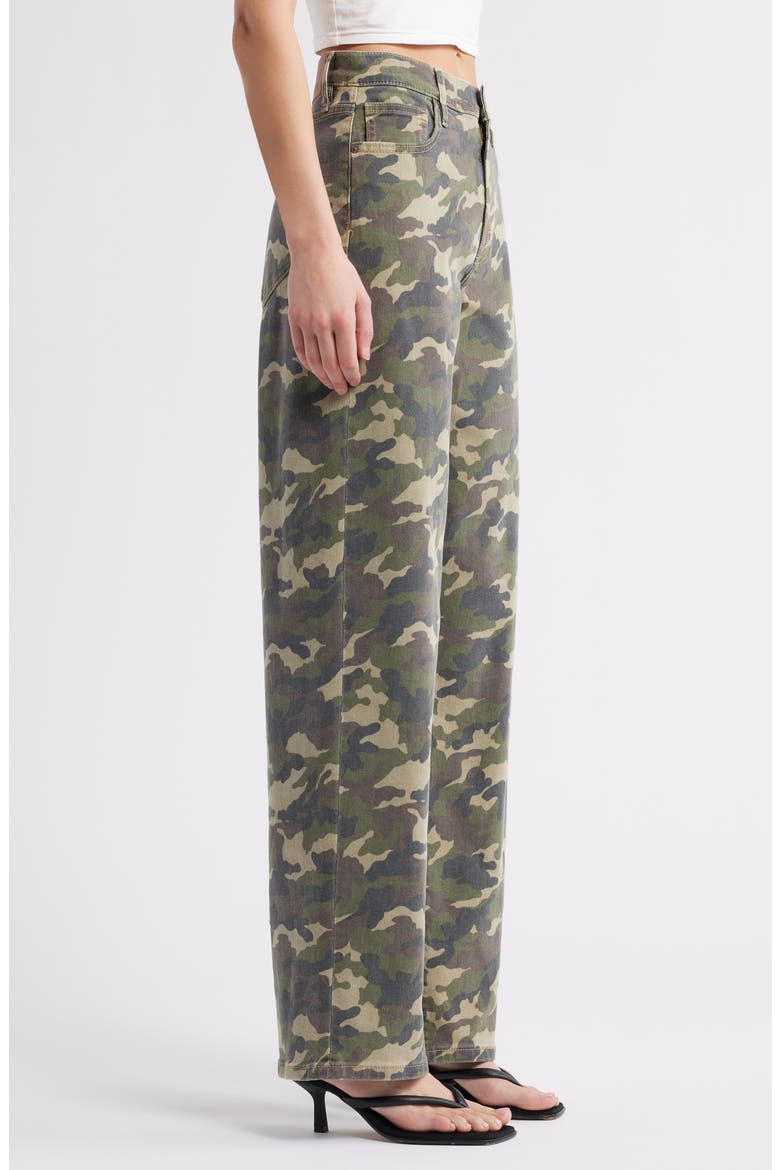 Low Slung Camo Baggy Jeans, Alternate, color, OLIVE