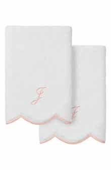 Scallop Set of 2 Monogram Fingertip Towels