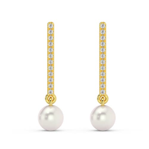 Bliss Diamond 14k Gold Tennis Earrings Lab Grown In 14k Yellow Gold