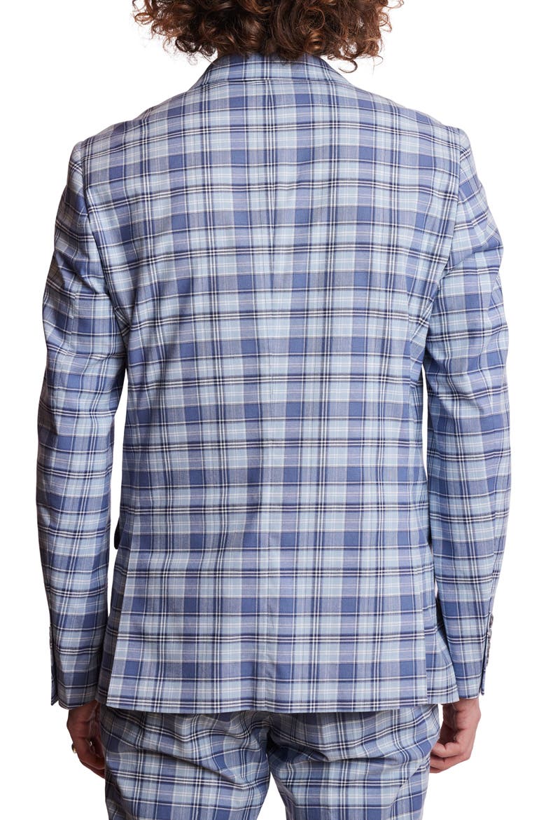 Dover Slim Fit Plaid Sport Coat, Alternate, color, BLUE MADRAS CHECK