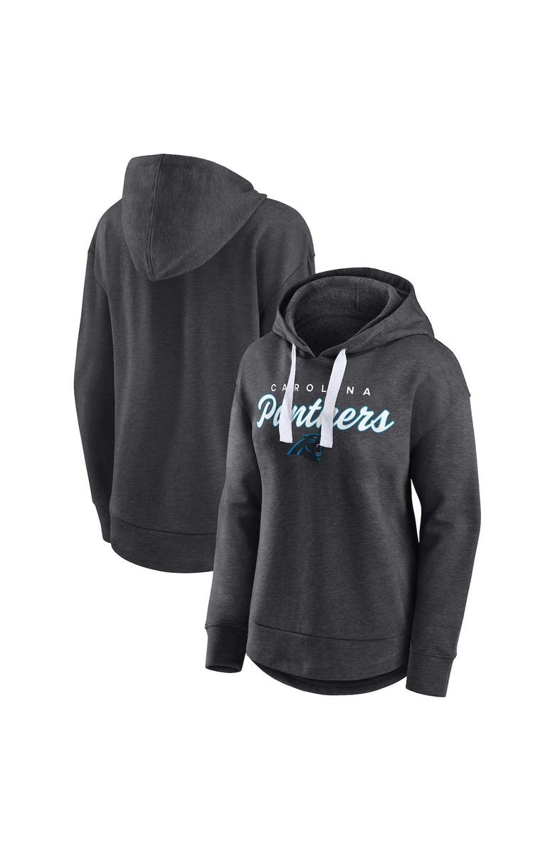 FANATICS Women's Fanatics Heather Charcoal Carolina Panthers Set To Fly Pullover Hoodie, Main, color, 