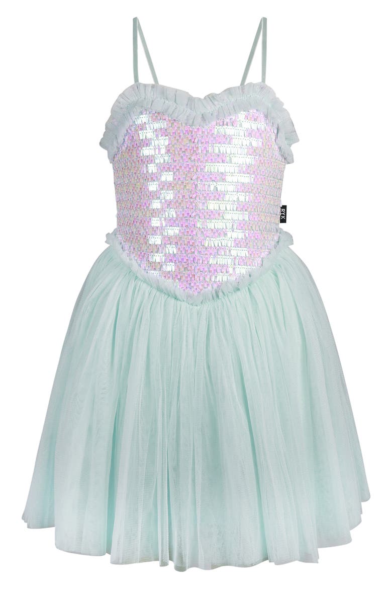 Kids' Shimmer Tulle Dress, Alternate, color, MINT