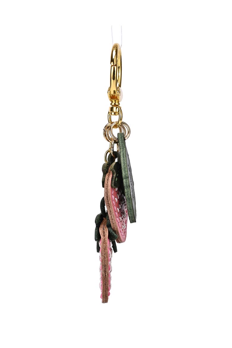 Strawberry Genuine Leather Keychain Charm, Alternate, color, Blush