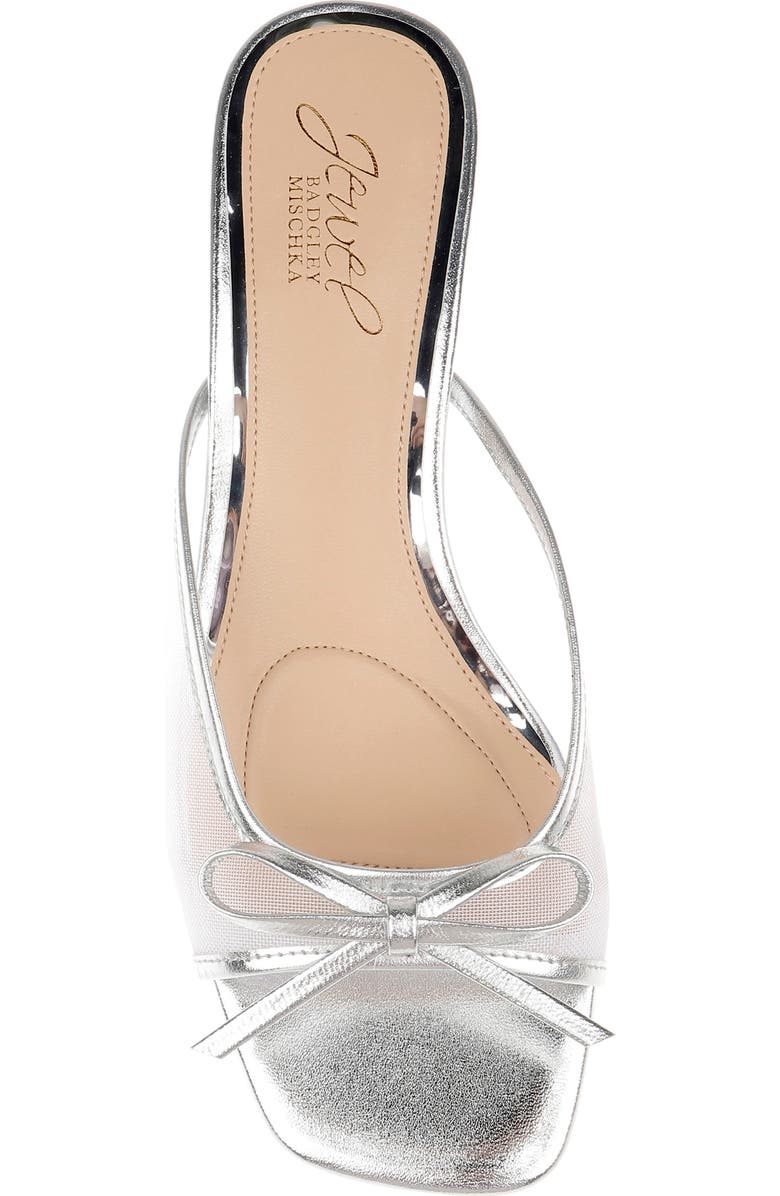 Jewel Badgley Mischka Felisha Kitten Heel Slide Sandal, Alternate, color, Silver Leather