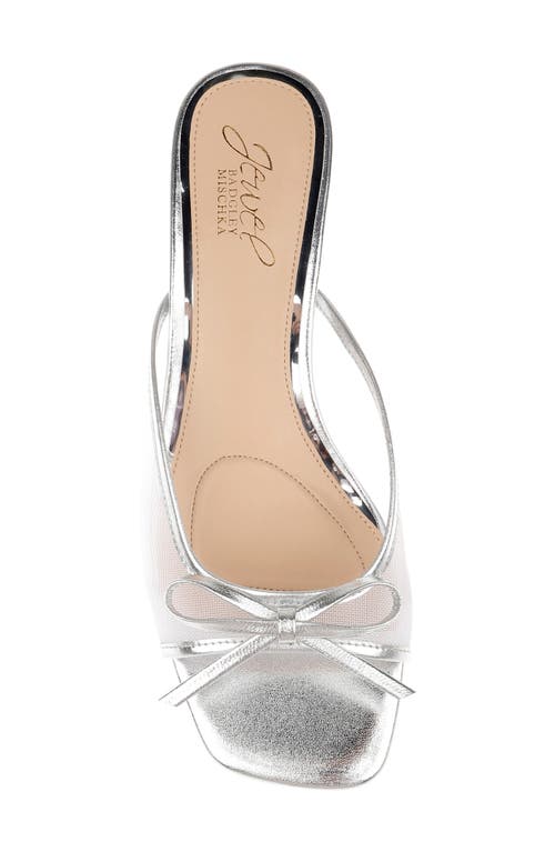 Jewel Badgley Mischka Felisha Kitten Heel Slide Sandal In Silver