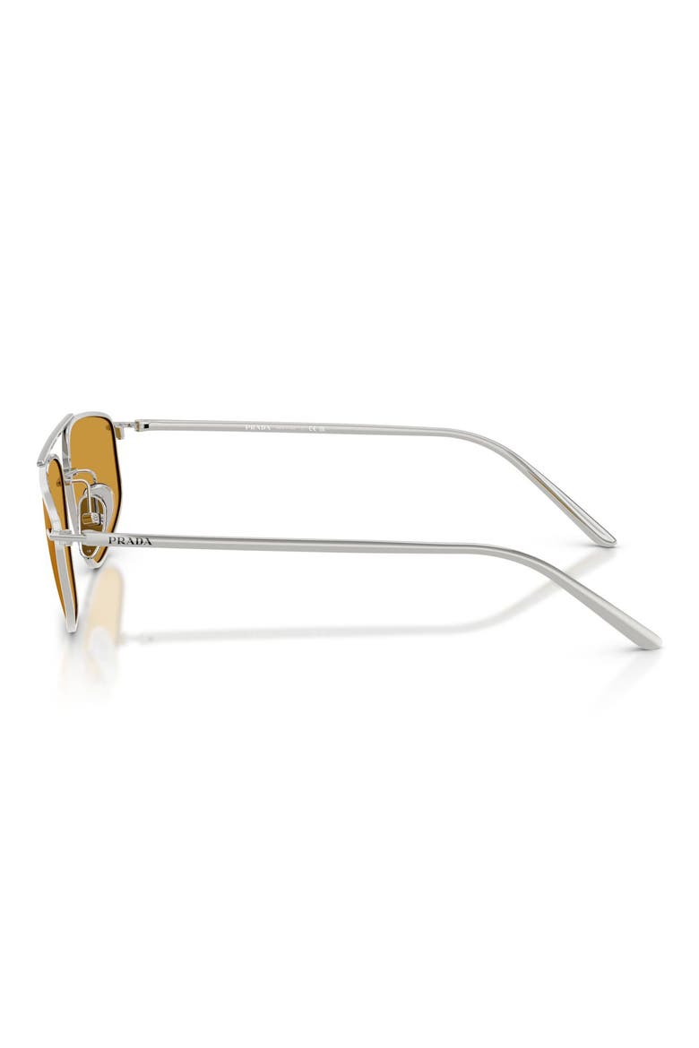 58mm Pillow Sunglasses, Alternate, color, SILVER / DARK HONEY