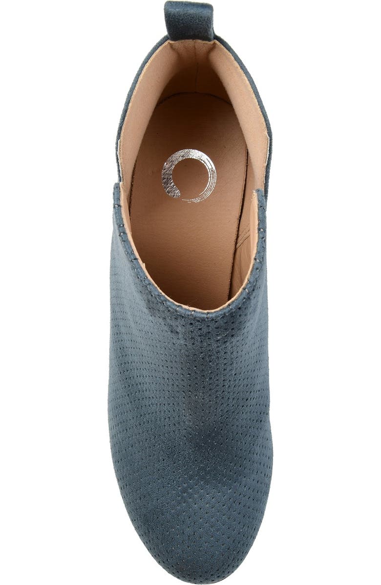Journee Collection Mylee Perforated Wedge Bootie, Alternate, color, Blue