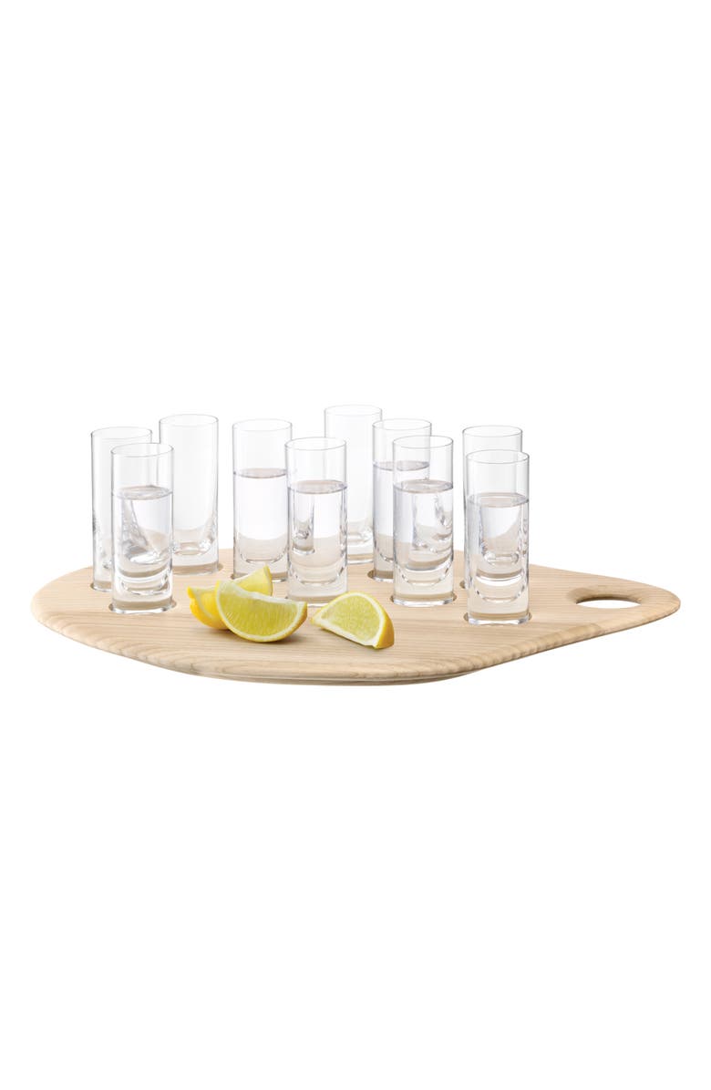 LSA Set of 12 Shot Glass & Palette Board Set, Alternate, color, White