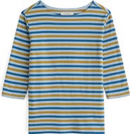 Seasalt Cornwall Sailor Stripe Three Quarter Sleeve Organic Cotton T-Shirt