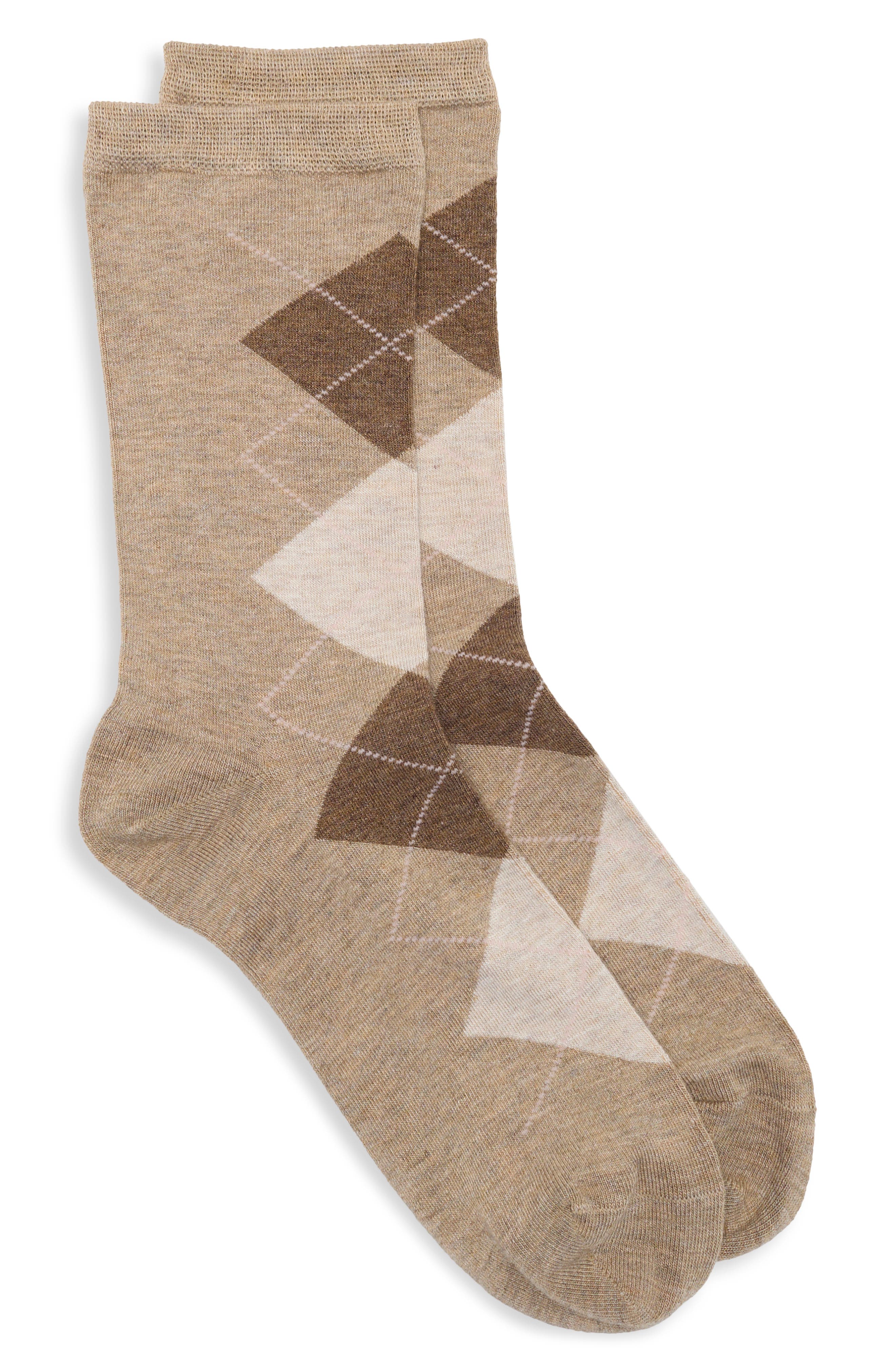 LIGHT BROWN HEATHER ARGYLE
