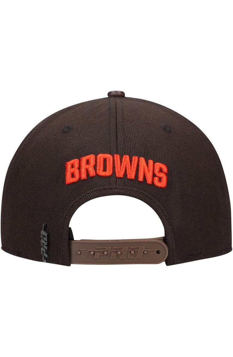 PRO STANDARD Men's Pro Standard Brown Cleveland Browns Logo II Snapback Hat, Alternate, color, 