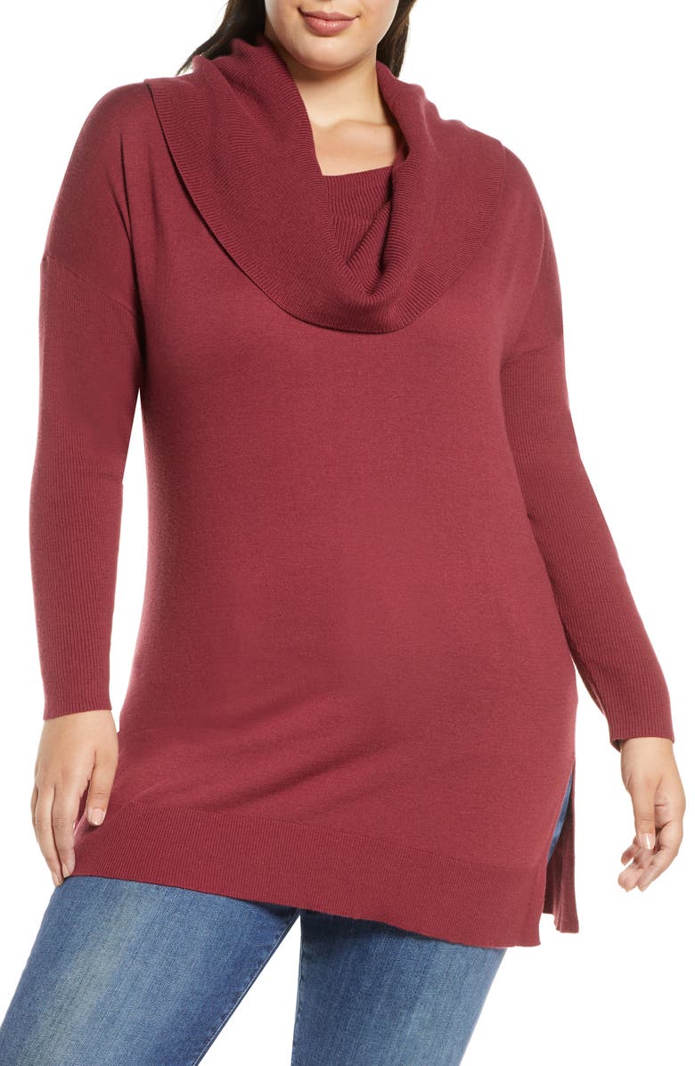 Caslon<sup>®</sup> Cowl Neck Tunic Sweater, Alternate, color,