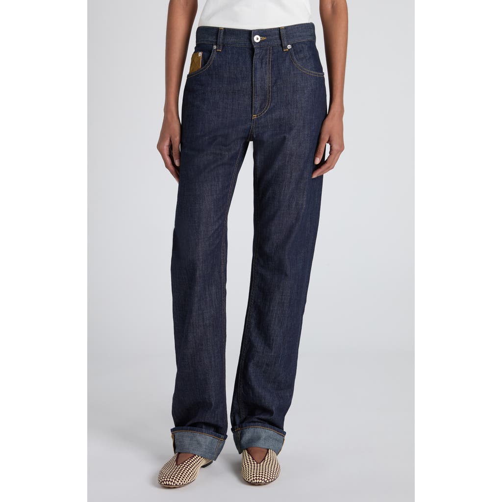 Bottega Veneta Mélange Wool Drill Tapered Pants In Blue