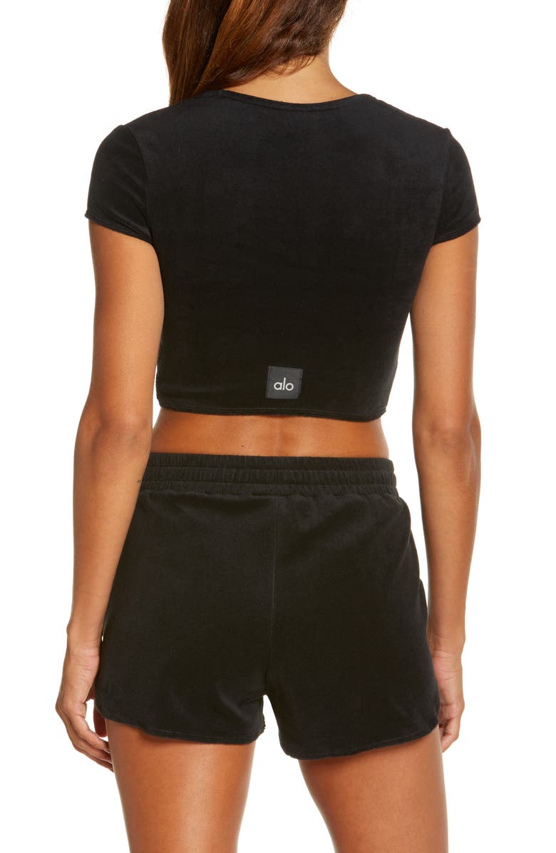 Alo Beachside Terry Cloth Crop Top, Alternate, color, 