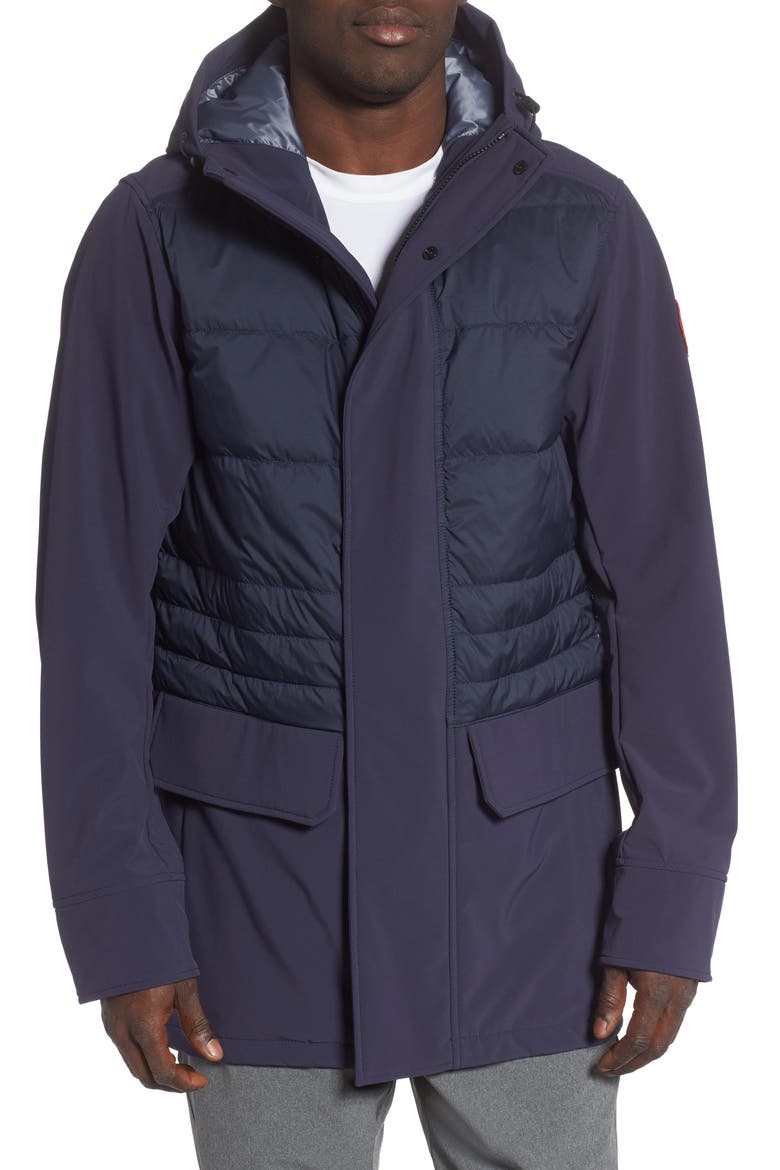 Breton 675-Fill Power Down Coat, Main, color, NAVY
