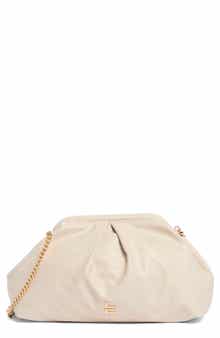 Faux Leather Kiss Lock Frame Clutch