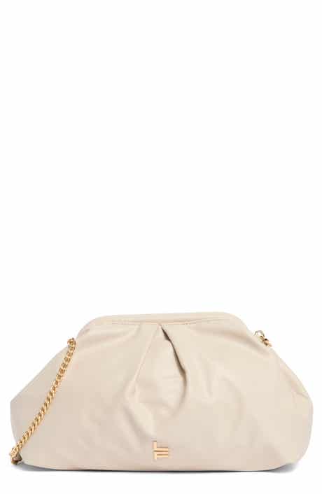 Faux Leather Kiss Lock Frame Clutch