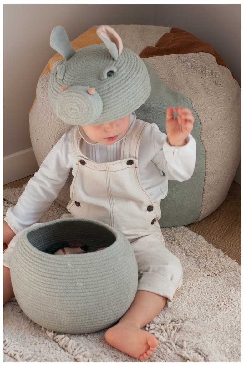 Henry the Hippo Basket, Alternate, color, BLUE SAGE