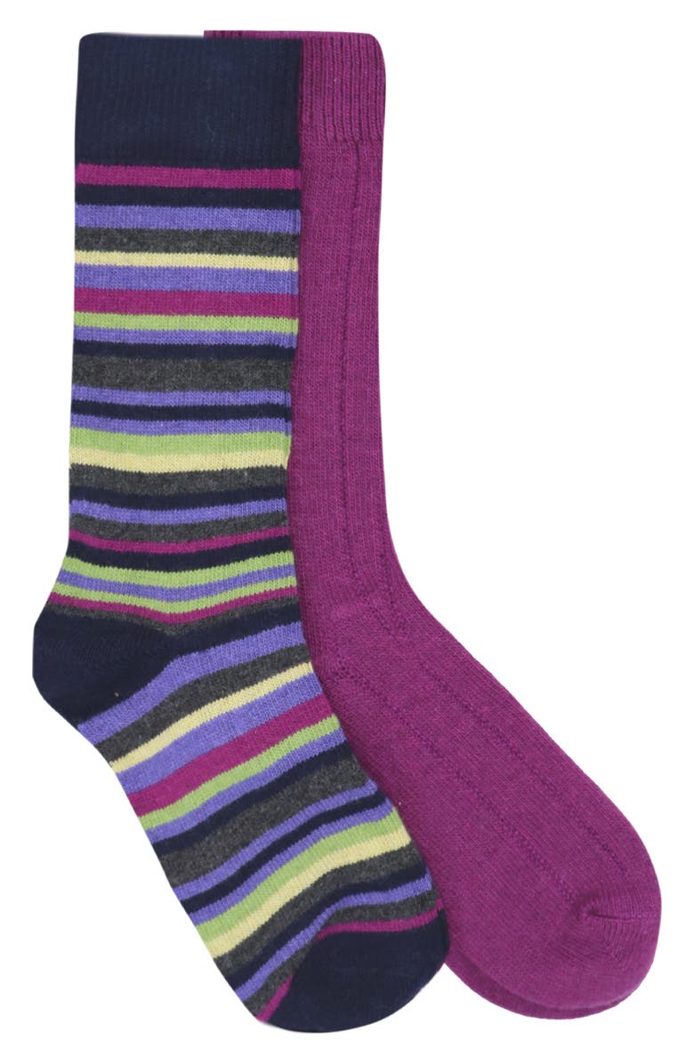 Lorenzo Uomo 2-Pack Cashmere Blend Crew Socks, Main, color,