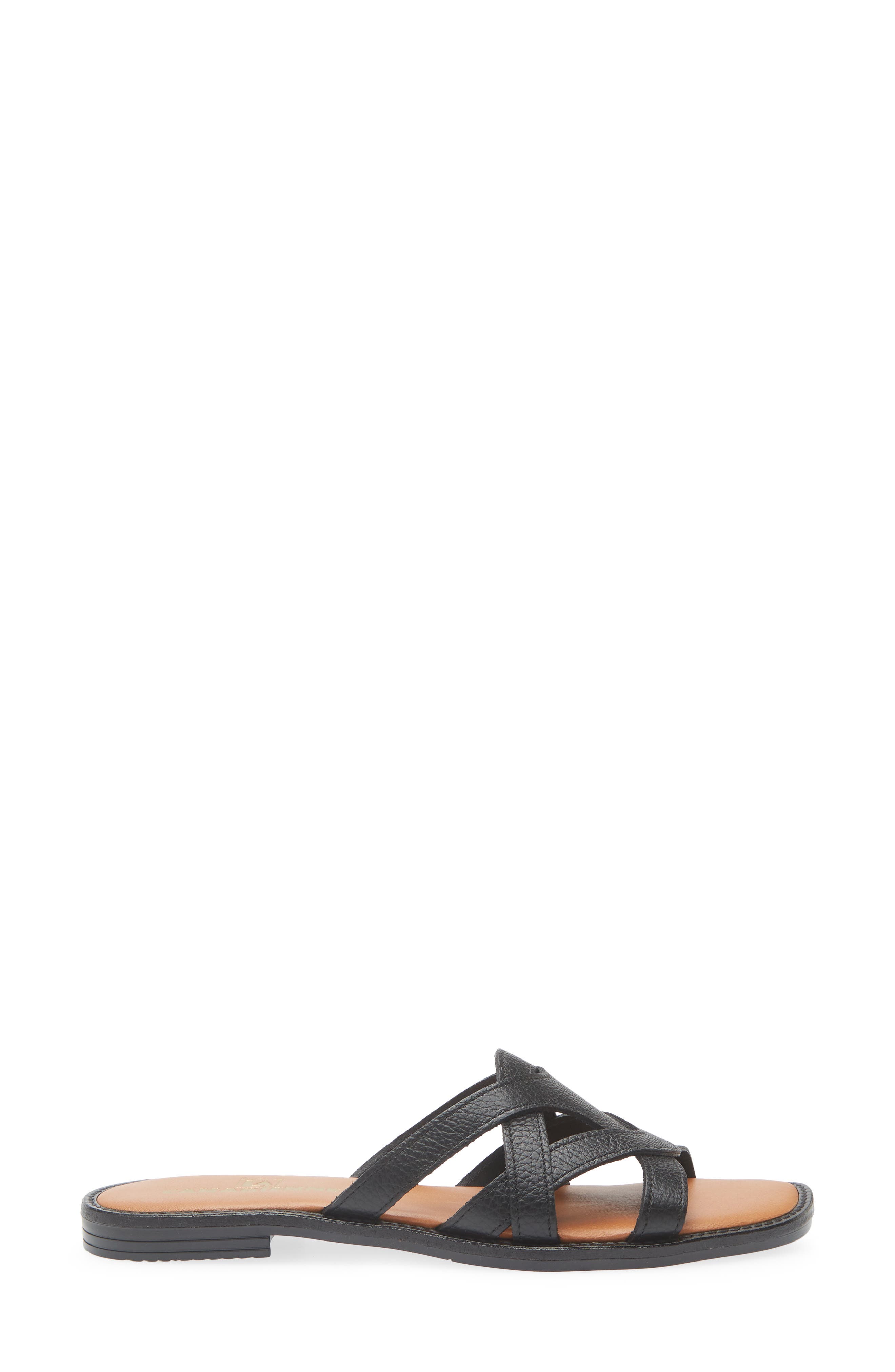 La Canadienne Francine Leather Slide Sandal, Alternate, color, Black