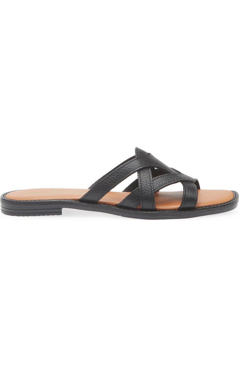 La Canadienne Francine Leather Slide Sandal, Alternate, color, Black