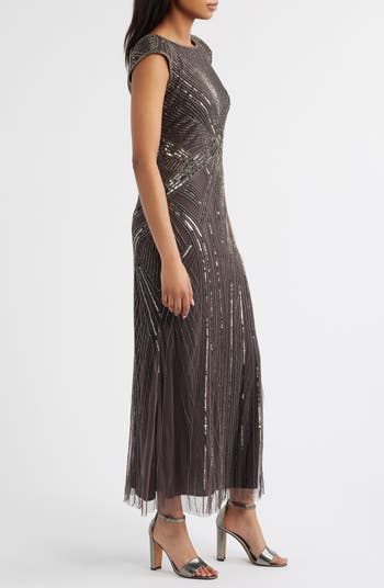 Embellished Cap Sleeve Gown
