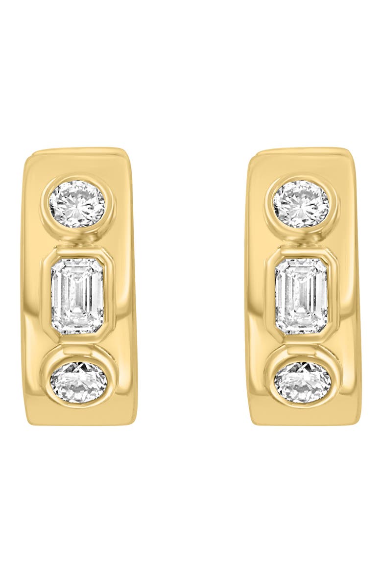Lab-Grown Diamond Huggie Hoop Earrings, Alternate, color, GOLD