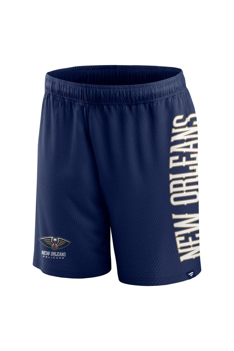 Men's Fanatics Branded Navy New Orleans Pelicans Post Up Mesh Shorts, Alternate, color, Navy