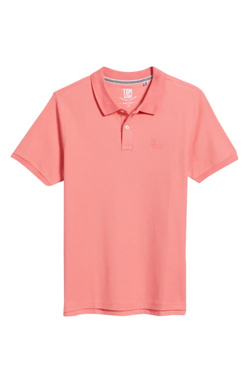 Tom & Teddy Solid Pima Cotton Piqué Polo In Watermelon