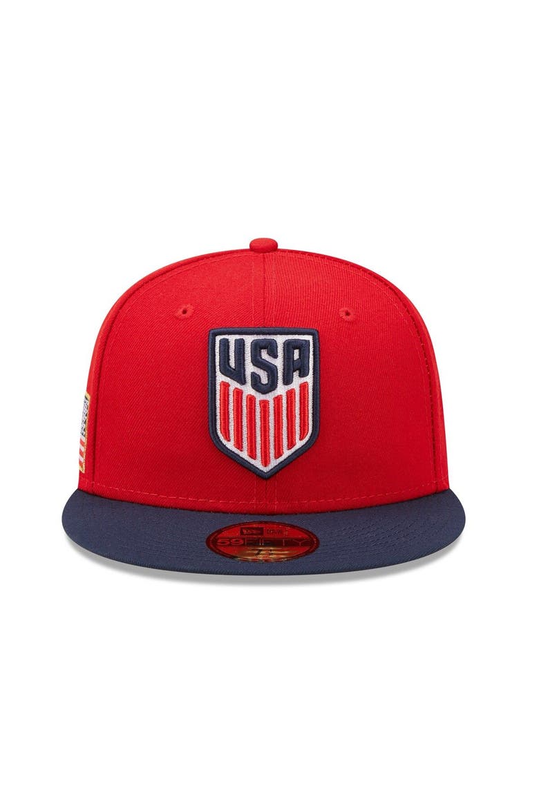 Men's New Era Red/Navy USMNT Oceanside 59FIFTY Fitted Hat, Alternate, color, Red