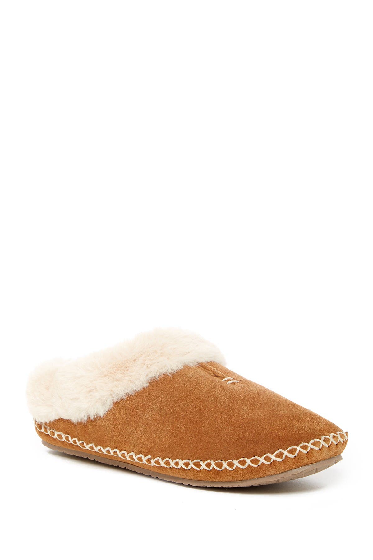 Minnetonka Carolina Faux Fur Lined Slipper, Main, color, 