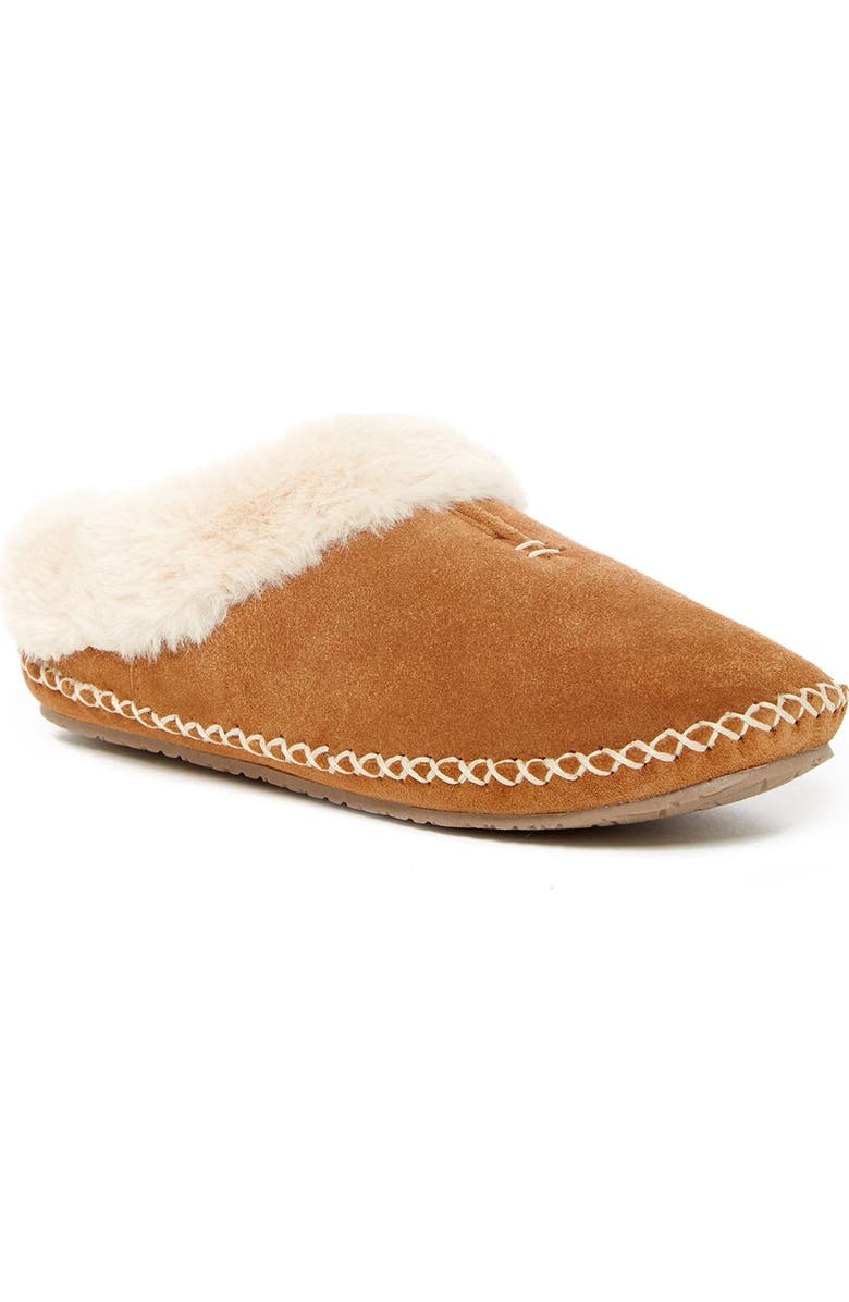 Minnetonka Carolina Faux Fur Lined Slipper, Main, color,